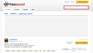 Freesound聲音庫：MATCH - Lighting match