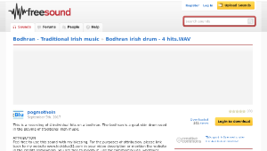 Freesound聲音庫：Bodhran irish drum - 4 hits.WAV縮圖