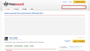 Freesound聲音庫：water poured into metal bowl effected.Wav縮圖