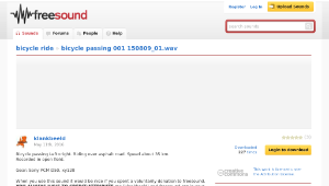 Freesound聲音庫：bicycle passing 001 150809_01.wav縮圖