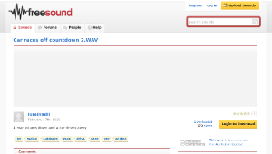 Freesound聲音庫：Car races off countdown 2.WAV