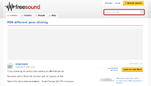 Freesound聲音庫：PEN different pens clicking