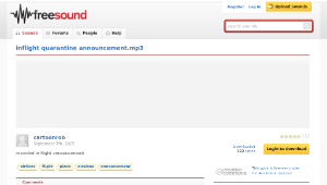 Freesound聲音庫：inflight quarantine announcement.mp3