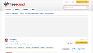 Freesound聲音庫：Leaf on Bold Street Coffee Liverpool