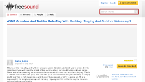 Freesound聲音庫：ASMR Grandma And Toddler Role-Play With Rocking, Singing And Outdoor Noises.mp3