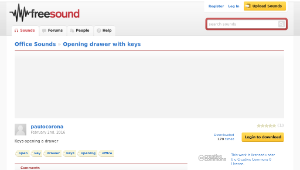 Freesound聲音庫：Opening drawer with keys