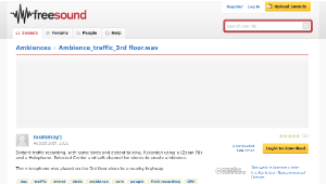 Freesound聲音庫：Ambience_traffic_3rd floor.wav縮圖