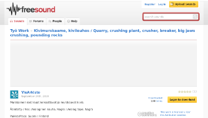 Freesound聲音庫：Kivimurskaamo, kivilouhos / Quarry, crushing plant, crusher, breaker, big jaws crushing, pounding-資源代表圖