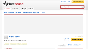 Freesound聲音庫：FootstepsCarptet01.wav縮圖