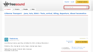 Freesound聲音庫：Juna, tulo, lähtö / Train, arrival, idling, departure, diesel locomotive-資源代表圖