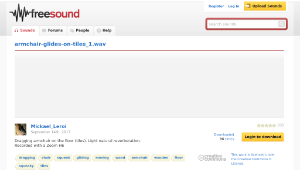 Freesound聲音庫：armchair-glides-on-tiles_1.wav