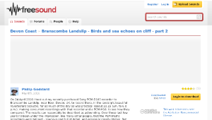 Freesound聲音庫：Branscombe Landslip - Birds and sea echoes on cliff - part 2