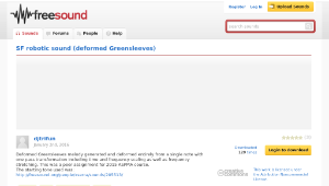 Freesound聲音庫：SF robotic sound (deformed Greensleeves) 縮圖