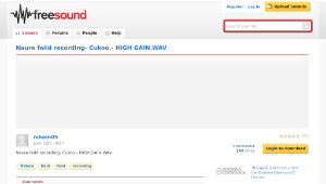 Freesound聲音庫：Naure feild recording- Cukoo.- HIGH GAIN.WAV