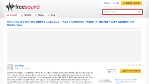 Freesound聲音庫：AT&T Cordless Phone in charger with station AM Radio.wav-資源代表圖
