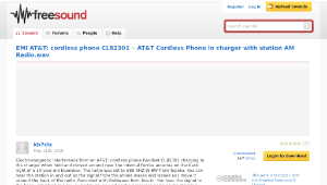 Freesound聲音庫：AT&T Cordless Phone in charger with station AM Radio.wav