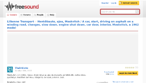 Freesound聲音庫：Henkilöauto, ajoa, Moskvitsh / A car, start, driving on asphalt on a winding road, changes, slow-資源代表圖
