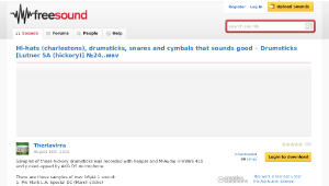 Freesound聲音庫：Drumsticks [Lutner 5A (hickory)] &acirc;24..wav