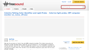 Freesound聲音庫：Colorino light probe, CRT computer monitor on, move, off.wav
