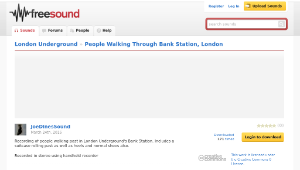 Freesound聲音庫：People Walking Through Bank Station, London