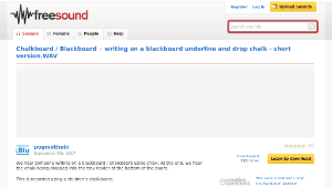 Freesound聲音庫：writing on a blackboard underline and drop chalk - short version.WAV