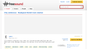 Freesound聲音庫：City ambience - Budapest Keleti train station