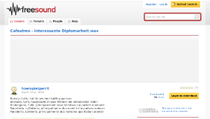 Freesound聲音庫：Cafeatmo - interessante Diplomarbeit.wav