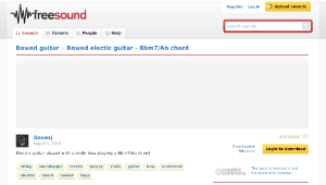 Freesound聲音庫：Bowed electic guitar - Bbm7/Ab chord