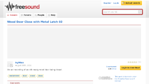 Freesound聲音庫：Wood Door Close with Metal Latch 02
