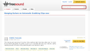 Freesound聲音庫：Hanging Guitars on Automatic Grabbing Clips.wav