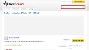 Freesound聲音庫：Digital Manipulated Violin (C4/~260Hz)