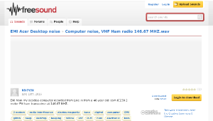 Freesound聲音庫：Computer noise, VHF Ham radio 146.67 MHZ.wav