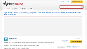 Freesound聲音庫：Saha, sahalaitos, kuljetin / Saw mill, 1970s. Conveyor belts, noises of the saw mill in the bg-資源代表圖