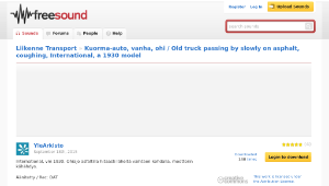 Freesound聲音庫：Kuorma-auto, vanha, ohi / Old truck passing by slowly on asphalt, coughing, International, a 1930縮圖