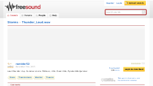 Freesound聲音庫：Thunder_Loud.wav