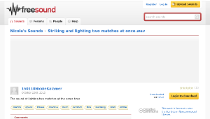 Freesound聲音庫：Striking and lighting two matches at once.wav-資源代表圖