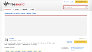 Freesound聲音庫：Wooden Entrance Door Close Slam縮圖