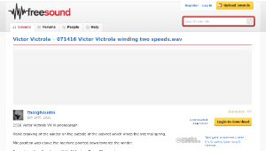 Freesound聲音庫：071416 Victor Victrola winding two speeds.wav