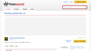 Freesound聲音庫：Raining outside the car-資源代表圖
