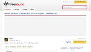 Freesound聲音庫：Waves Medium Strength [St. Ives - Cornwall - England] 02-資源代表圖
