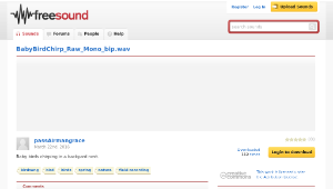 Freesound聲音庫：BabyBirdChirp_Raw_Mono_bip.wav