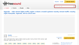 Freesound聲音庫：side street light traffic night crickets crowd2 quieter nearby street traffic nearby right Kampala-資源代表圖
