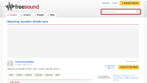 Freesound聲音庫：Opening wooden blinds.wav