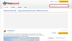 Freesound聲音庫：frogs pond dunes 01 NL 170516_1157.wav