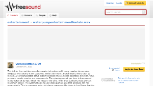 Freesound聲音庫：waterpumpentertainmentfontain.wav
