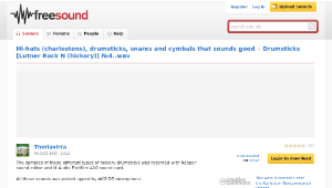 Freesound聲音庫：Drumsticks [Lutner Rock N (hickory)] â4..wav