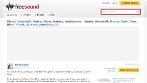 Freesound聲音庫：Water, Waterfall, Mortar, Dam, Flow, River, Creek, Stream_benniknop_13縮圖