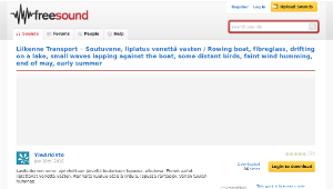 Freesound聲音庫：Soutuvene, liplatus venettä vasten / Rowing boat, fibreglass, drifting on a lake, small waves-資源代表圖