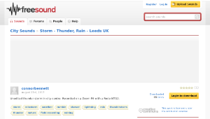 Freesound聲音庫：Storm - Thunder, Rain - Leeds UK縮圖