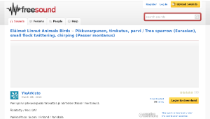 Freesound聲音庫：Pikkuvarpunen, tirskutus, parvi / Tree sparrow (Eurasian), small flock twittering, chirping (Passer-資源代表圖